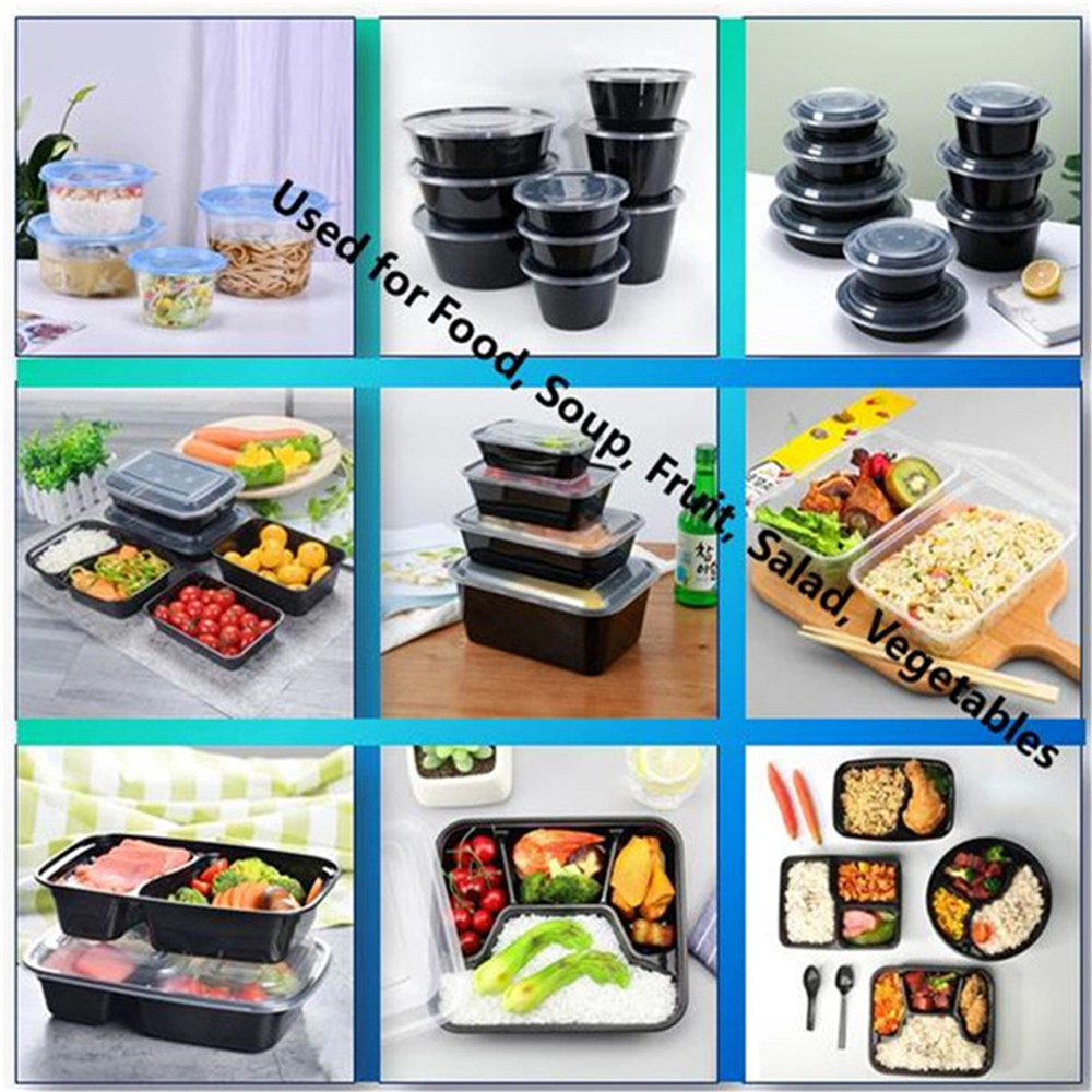 Sample Customization Food Grade Microwave Disposable PP Food Bowl Portable Food Packaging Plastic Lunch Boxes with Lid