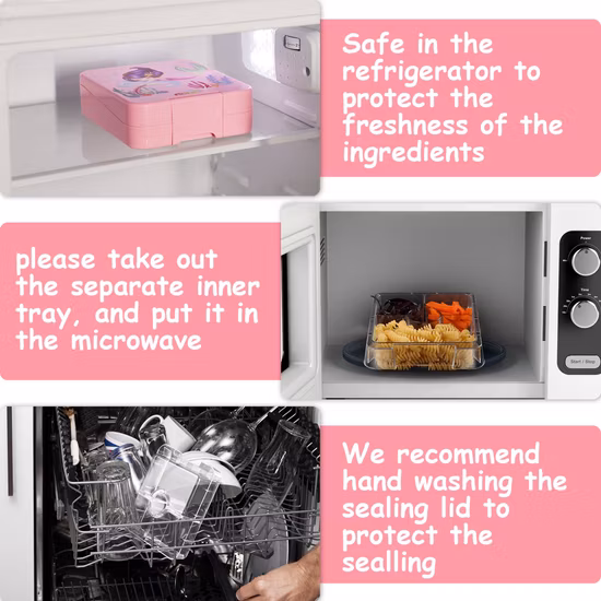 Aohea Novo design reutilizável, durável e à prova de vazamentos Tritan Kids Lunch Bento Box