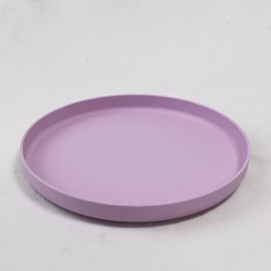 Preço de fábrica ecológico 100% biodegradável redondo PLA roxo conjunto de louça infantil