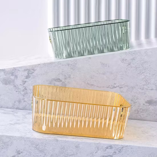 Organizador de mesa caixa de armazenamento transparente máscara cosmética organizador caixa de papelaria acrílico cozinha diversos caixa de armazenamento