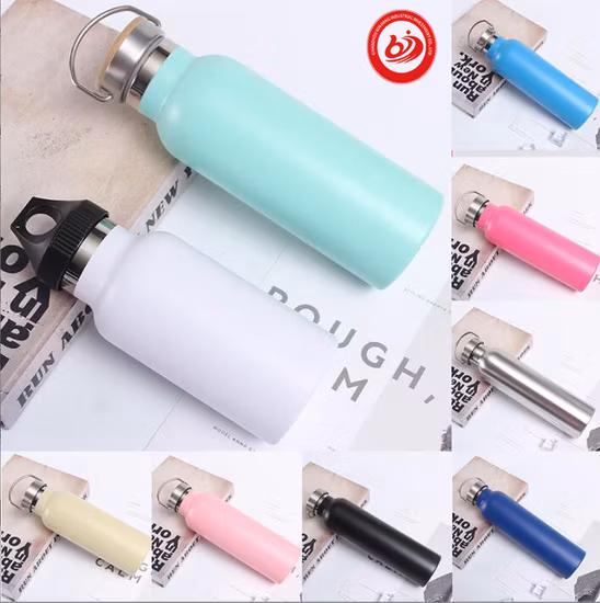 Garrafa de água de aço inoxidável portátil de boca larga americana para viagem esportiva de grande capacidade